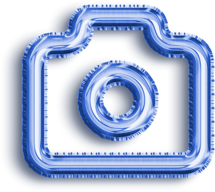 Camera Blue Foil Balloon Icon