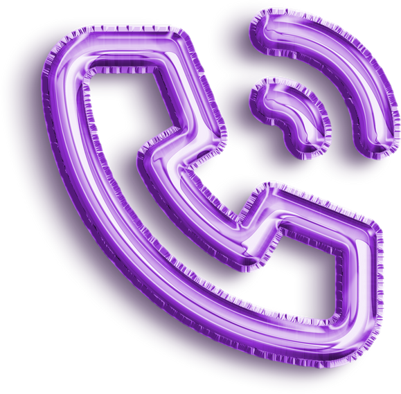 Phone Violet Foil Balloon Icon