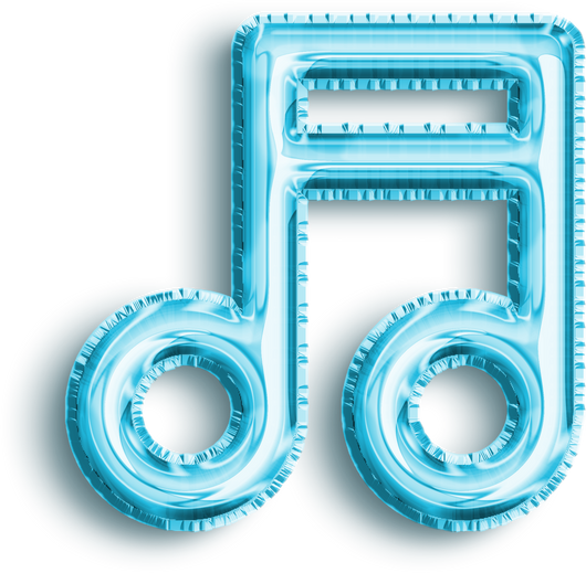 Music Cyan Foil Balloon Icon